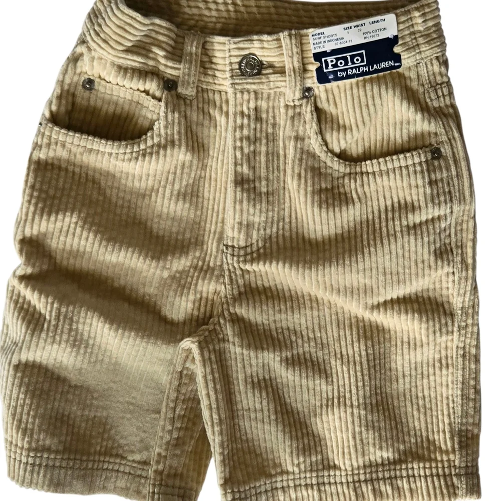 Polo Ralph Lauren Boys Vintage 90's Beige Corduroy Shorts NWT Blue Label Size 5